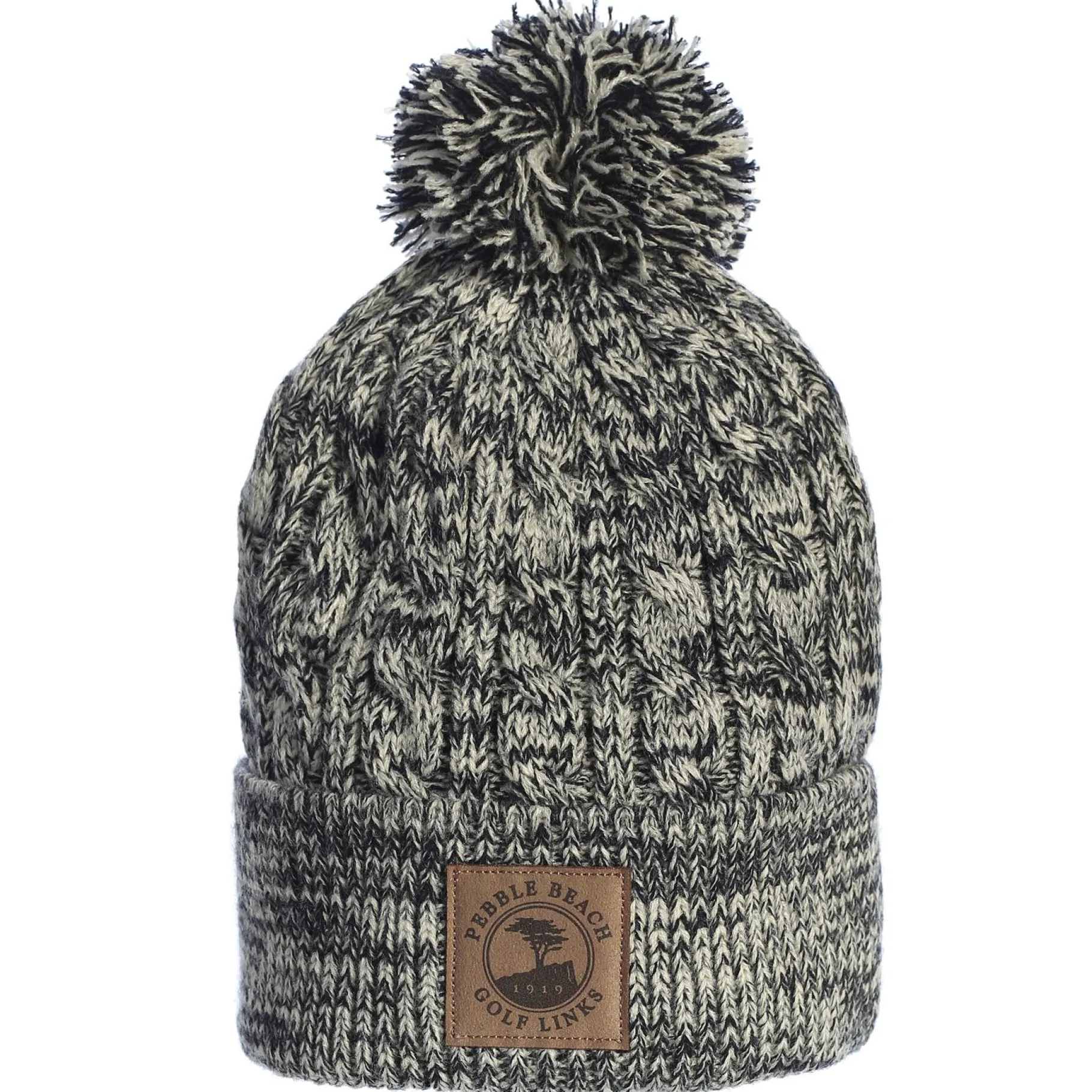 Fashion Pebble Beach Cable Knit Pom Beanie By Ahead