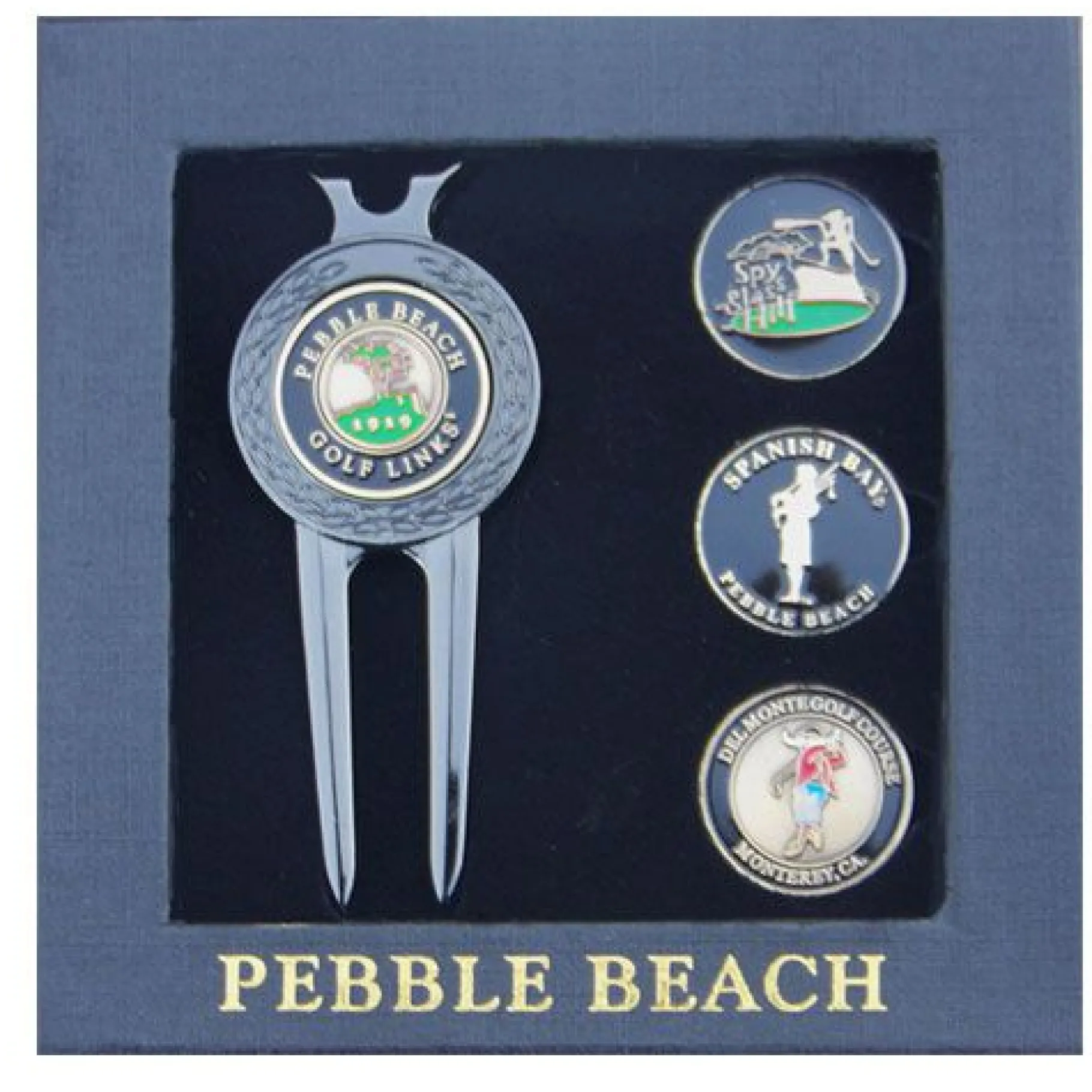 Clearance Pebble Beach Four Course Wave Divot Tool & Ball Markers Set