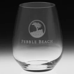 Online Pebble Beach Heritage Logo Stemless White Wine Glass