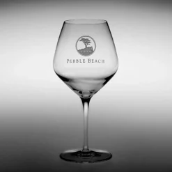 Hot Pebble Beach Heritage Logo Pinot Noir/Burgundy Wine Glass