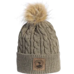 New Pebble Beach Ladies Cable Knit Pom Beanie By Ahead
