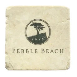Best Pebble Beach Logo Marble Coaster By Art And Stone