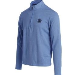 Clearance Pebble Beach Men's 3-Stripes Blue Fusion 1/4 Zip By Adidas