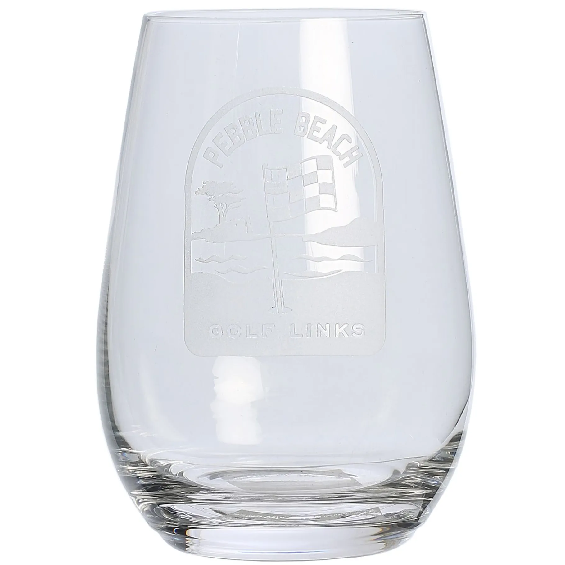 Online Pebble Beach Pin Flag Scene Stemless Wine Glass