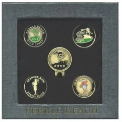 New Pebble Beach Resorts Four Course Hat Clip & Ball Marker Set