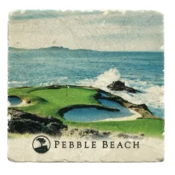 Discount Pebble Beach 7Th Hole Marble Coaster By Art And Stone