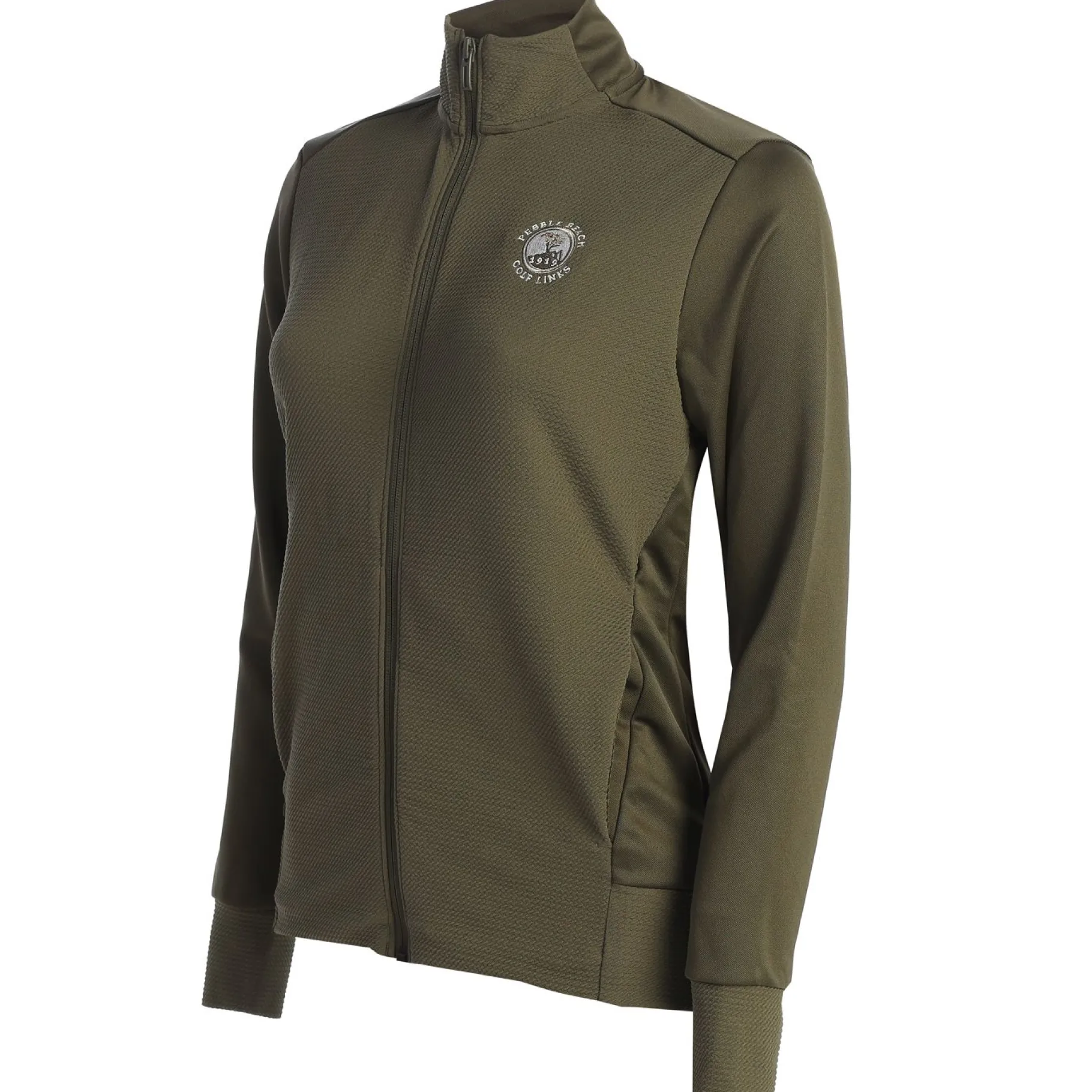 Clearance Pebble Beach Women's Textured Full Zip Jacket By Adidas