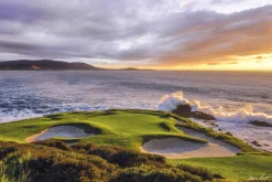 Best Pebble Beach Sunswept By Joann Dost -Metal Print